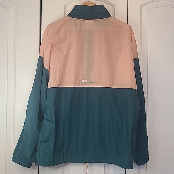 Champion Colorblocked Wind Breaker Pullover Kangaroo Pocket Size L - Picture 7 of 11